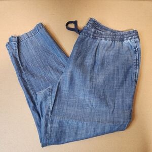 Talbots Blue Draw String Straight Leg Pants